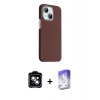 MARSİLYAN™- iPhone 14 Kılıf Kozmos Klasik Prime - Siyah Bilvis 5in1 3D Magic Cam Ekran Koruyucu + PVD Metal Kamera Lens - MI