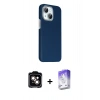 MARSİLYAN™- iPhone 14 Kılıf Kozmos Klasik Prime - Siyah Bilvis 5in1 3D Magic Cam Ekran Koruyucu + PVD Metal Kamera Lens - TU