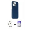 MARSİLYAN™- iPhone 14 Kılıf Kozmos Klasik Prime - Siyah Bilvis 5in1 3D Magic Cam Ekran Koruyucu + Shine Kamera Lens - GD