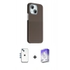 MARSİLYAN™- iPhone 14 Kılıf Kozmos Klasik Prime - Siyah Bilvis 5in1 3D Magic Cam Ekran Koruyucu + Shine Kamera Lens - MI