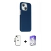 MARSİLYAN™- iPhone 14 Kılıf Kozmos Klasik Prime - Siyah Bilvis 5in1 3D Magic Cam Ekran Koruyucu + Shine Kamera Lens - SH