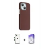 MARSİLYAN™- iPhone 14 Kılıf Kozmos Klasik Prime - Siyah Bilvis 5in1 3D Magic Cam Ekran Koruyucu + Shine Kamera Lens - YL