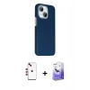 MARSİLYAN™- iPhone 14 Kılıf Kozmos Klasik Prime - Siyah Bilvis 5in1 5D Magic Hayalet Cam Ekran Koruyucu + Shine Kamera Lens - KI
