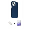 MARSİLYAN™- iPhone 14 Kılıf Kozmos Klasik Prime - Siyah Bilvis 5in1 5D Magic Hayalet Cam Ekran Koruyucu + Diamond Kamera Lens - KI