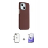 MARSİLYAN™- iPhone 14 Kılıf Kozmos Klasik Prime - Siyah Bilvis 5in1 5D Magic Hayalet Cam Ekran Koruyucu + Shine Kamera Lens - GI