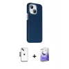 MARSİLYAN™- iPhone 14 Kılıf Kozmos Klasik Prime - Siyah Bilvis 5in1 5D Magic Hayalet Cam Ekran Koruyucu + Shine Kamera Lens - SH