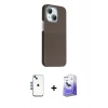 MARSİLYAN™- iPhone 14 Kılıf Kozmos Klasik Prime - Siyah Bilvis 5in1 5D Magic Hayalet Cam Ekran Koruyucu + Shine Kamera Lens - MI