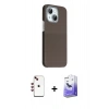 MARSİLYAN™- iPhone 14 Kılıf Kozmos Klasik Prime - Siyah Bilvis 5in1 5D Magic Hayalet Cam Ekran Koruyucu + Shine Kamera Lens - KI