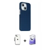 MARSİLYAN™- iPhone 14 Kılıf Kozmos Klasik Prime - Siyah Bilvis 5in1 5D Magic Hayalet Cam Ekran Koruyucu + Shine Kamera Lens - GS