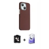 MARSİLYAN™- iPhone 14 Kılıf Kozmos Klasik Prime - Siyah Bilvis 5in1 5D Magic Hayalet Cam Ekran Koruyucu + PVD Metal Kamera Lens - TU