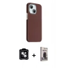 MARSİLYAN™- iPhone 14 Kılıf Kozmos Klasik Prime - Siyah Bilvis Hayalet Cam Ekran Koruyucu + PVD Metal Kamera Lens - GS