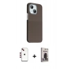 MARSİLYAN™- iPhone 14 Kılıf Kozmos Klasik Prime - Siyah Bilvis Hayalet Cam Ekran Koruyucu + Shine Kamera Lens - KI