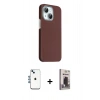 MARSİLYAN™- iPhone 14 Kılıf Kozmos Klasik Prime - Siyah Bilvis Hayalet Cam Ekran Koruyucu + Shine Kamera Lens - MI
