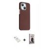 MARSİLYAN™- iPhone 14 Kılıf Kozmos Klasik Prime - Siyah Bilvis Hayalet Cam Ekran Koruyucu + Diamond Kamera Lens - PE