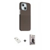 MARSİLYAN™- iPhone 14 Kılıf Kozmos Klasik Prime - Siyah Bilvis Hayalet Cam Ekran Koruyucu + Diamond Kamera Lens - PE