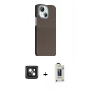 MARSİLYAN™- iPhone 14 Kılıf Kozmos Klasik Prime - Siyah Bilvis Hayalet Cam Ekran Koruyucu + PVD Metal Kamera Lens - PE