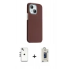 MARSİLYAN™- iPhone 14 Kılıf Kozmos Klasik Prime - Siyah Bilvis Hayalet Cam Ekran Koruyucu + Shine Kamera Lens - GS
