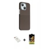 MARSİLYAN™- iPhone 14 Kılıf Kozmos Klasik Prime - Siyah Buffer Cam Ekran Koruyucu + Kırmızı Diamond Kamera Lens
