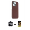 MARSİLYAN™- iPhone 14 Kılıf Kozmos Klasik Prime - Siyah Buffer Cam Ekran Koruyucu + PVD Metal Kamera Lens - MI