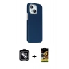 MARSİLYAN™- iPhone 14 Kılıf Kozmos Klasik Prime - Siyah Buffer Cam Ekran Koruyucu + PVD Metal Kamera Lens - MI