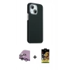 MARSİLYAN™- iPhone 14 Kılıf Kozmos Klasik Prime - Siyah Buffer Cam Ekran Koruyucu + Raze Metal Kamera Lens - MR