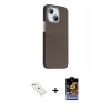 MARSİLYAN™- iPhone 14 Kılıf Kozmos Klasik Prime - Siyah Buffer Hayalet Cam Ekran Koruyucu + Diamond Kamera Lens - SABE