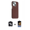 MARSİLYAN™- iPhone 14 Kılıf Kozmos Klasik Prime - Siyah Buffer Hayalet Cam Ekran Koruyucu + PVD Metal Kamera Lens - GS