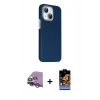 MARSİLYAN™- iPhone 14 Kılıf Kozmos Klasik Prime - Siyah Buffer Hayalet Cam Ekran Koruyucu + Raze Metal Kamera Lens - GS
