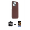 MARSİLYAN™- iPhone 14 Kılıf Kozmos Klasik Prime - Siyah Buffer Hayalet Cam Ekran Koruyucu + PVD Metal Kamera Lens - TU