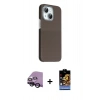 MARSİLYAN™- iPhone 14 Kılıf Kozmos Klasik Prime - Siyah Buffer Hayalet Cam Ekran Koruyucu + Raze Metal Kamera Lens - SH