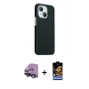 MARSİLYAN™- iPhone 14 Kılıf Kozmos Klasik Prime - Siyah Buffer Hayalet Cam Ekran Koruyucu + Raze Metal Kamera Lens - SH