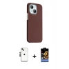 MARSİLYAN™- iPhone 14 Kılıf Kozmos Klasik Prime - Siyah Buffer Hayalet Cam Ekran Koruyucu + Shine Kamera Lens - SH