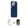 MARSİLYAN™- iPhone 14 Kılıf Kozmos Klasik Prime - Siyah Buffer Hayalet Cam Ekran Koruyucu + Shine Kamera Lens - GD