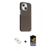 MARSİLYAN™- iPhone 14 Kılıf Kozmos Klasik Prime - Siyah Buffer Hayalet Cam Ekran Koruyucu + Diamond Kamera Lens - YL