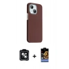 MARSİLYAN™- iPhone 14 Kılıf Kozmos Klasik Prime - Siyah Buffer Hayalet Cam Ekran Koruyucu + PVD Metal Kamera Lens - YL
