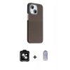 MARSİLYAN™- iPhone 14 Kılıf Kozmos Klasik Prime - Siyah Joko Magic 5D Cam + Mavi PVD Metal Kamera Lens