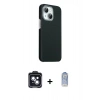 MARSİLYAN™- iPhone 14 Kılıf Kozmos Klasik Prime - Siyah Joko Magic 5D Cam + PVD Metal Kamera Lens - SH