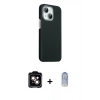 MARSİLYAN™- iPhone 14 Kılıf Kozmos Klasik Prime - Siyah Joko Magic 5D Cam + PVD Metal Kamera Lens - TU