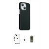 MARSİLYAN™- iPhone 14 Kılıf Kozmos Klasik Prime - Siyah Joko Magic 5D Hayalet Cam + Shine Kamera Lens - GD
