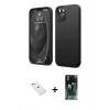 MARSİLYAN™- iPhone 14 Kılıf Kozmos Yansıma Özel Seri - Şeffaf 360 Full Body Arka Koruyucu + Diamond Kamera Lens - SABE