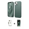MARSİLYAN™- iPhone 14 Kılıf Kozmos Yansıma Özel Seri - Şeffaf 360 Full Body Arka Koruyucu + Shine Kamera Lens - GD