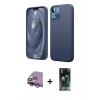 MARSİLYAN™- iPhone 14 Kılıf Kozmos Yansıma Özel Seri - Şeffaf 360 Full Body Arka Koruyucu + Raze Metal Kamera Lens - GS