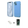 MARSİLYAN™- iPhone 14 Kılıf Kozmos Yansıma Özel Seri - Şeffaf 360 Full Body Arka Koruyucu + Diamond Kamera Lens - KI