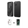 MARSİLYAN™- iPhone 14 Kılıf Kozmos Yansıma Özel Seri - Şeffaf 360 Full Body Arka Koruyucu + Kırmızı Shine Kamera Lens