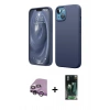 MARSİLYAN™- iPhone 14 Kılıf Kozmos Yansıma Özel Seri - Şeffaf 360 Full Body Arka Koruyucu + Raze Metal Kamera Lens - MR