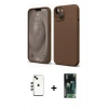 MARSİLYAN™- iPhone 14 Kılıf Kozmos Yansıma Özel Seri - Şeffaf 360 Full Body Arka Koruyucu + Shine Kamera Lens - YL
