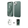 MARSİLYAN™- iPhone 14 Kılıf Kozmos Yansıma Özel Seri - Şeffaf 360 Full Body Arka Koruyucu + Shine Kamera Lens - YL