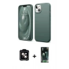 MARSİLYAN™- iPhone 14 Kılıf Kozmos Yansıma Özel Seri - Şeffaf 360 Full Body Arka Koruyucu + PVD Metal Kamera Lens - TU