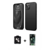 MARSİLYAN™- iPhone 14 Kılıf Kozmos Yansıma Özel Seri - Şeffaf 360 Full Body Arka Koruyucu + PVD Metal Kamera Lens - TU