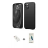 MARSİLYAN™- iPhone 14 Kılıf Kozmos Yansıma Özel Seri - Şeffaf Pasifik Cam Ekran Koruyucu + Diamond Kamera Lens - KI